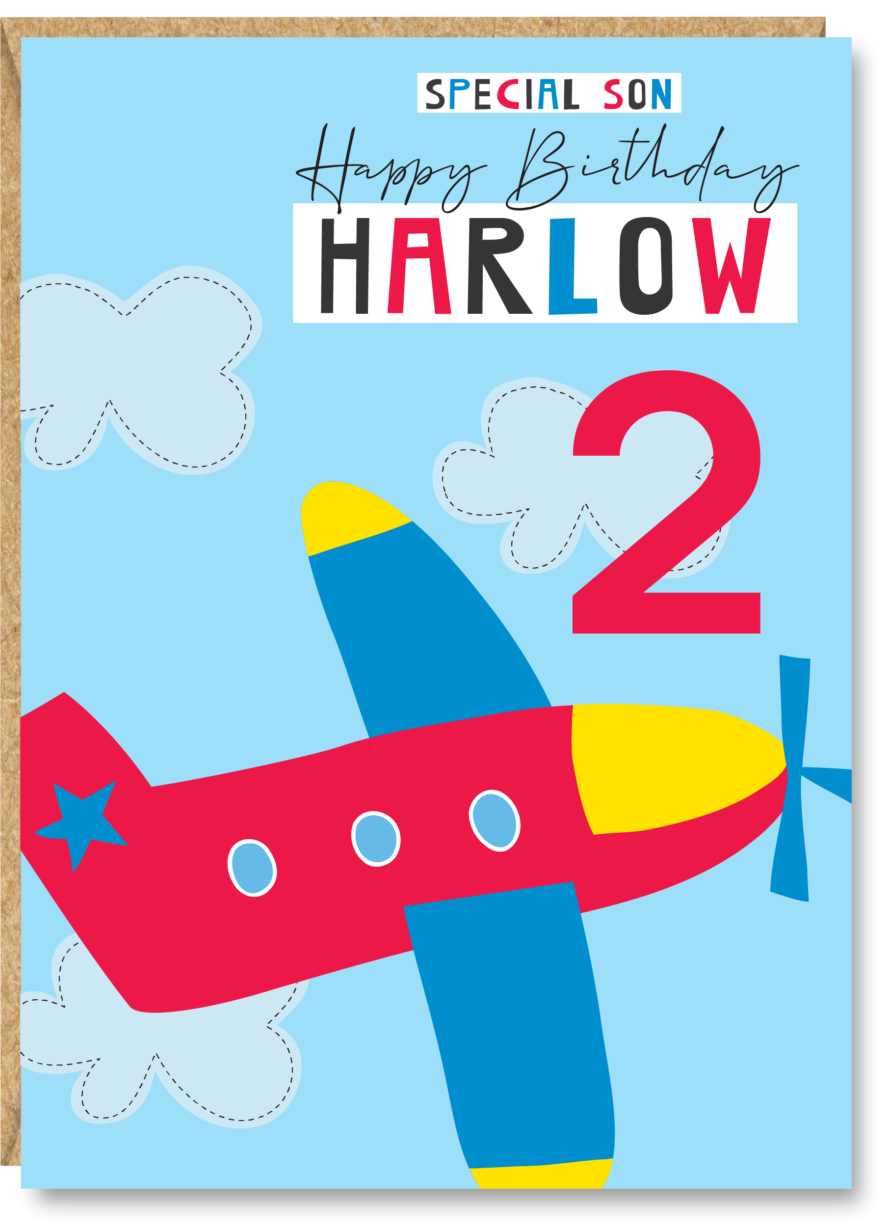 Personalised Aeroplane Boys Birthday Card, 1st, 2nd, 3rd, 4th, 5th, 6th, 7th, Son, Nephew, Godson, Grandson, Friend, Brother, A5 size - Image 2