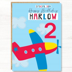 Personalised Aeroplane Boys Birthday Card, 1st, 2nd, 3rd, 4th, 5th, 6th, 7th, Son, Nephew, Godson, Grandson, Friend, Brother, A5 size