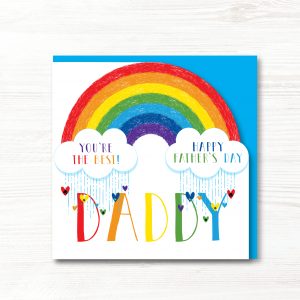 Personalised Handmade Rainbow Father's Day Card DADDY