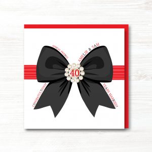 Personalised Ruby 40th Wedding Anniversary Card - Any Relation