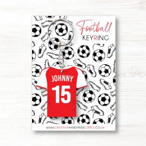 Personalised Handmade Football Keyring, Arsenal Colours