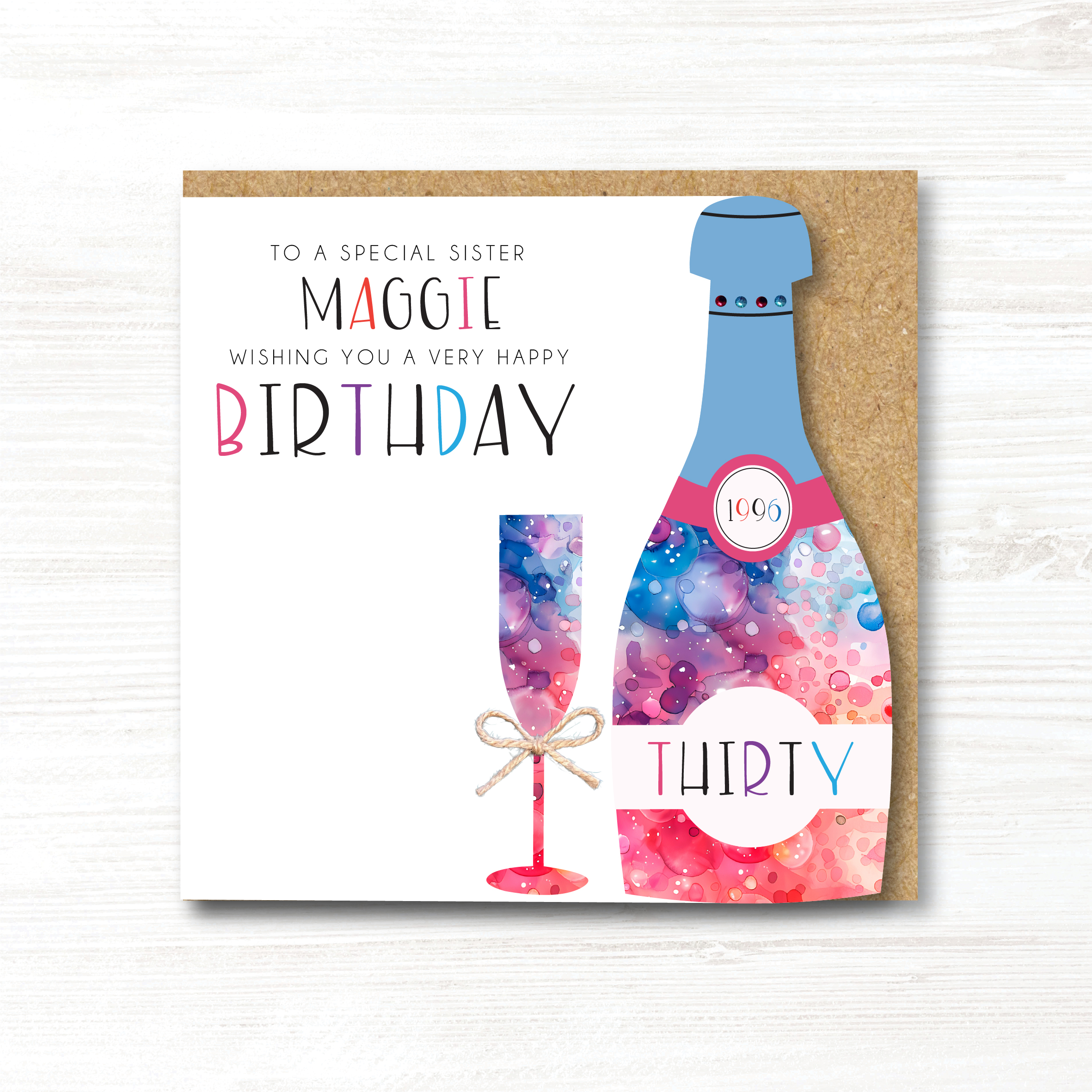 Personalised Handmade Birthday Card - Any Age - Any Relation