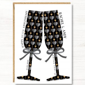 A5 Personalised Silver/25th Wedding Anniversary Card