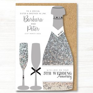 A5 Personalised Handmade Wedding Anniversary Card - Any Year - Any Relation