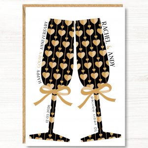 A5 Personalised Golden/50th Wedding Anniversary Card