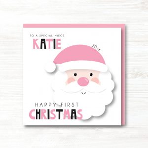 Personalised Baby Girls 1st Christmas Card - Any Relation