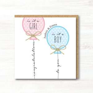 Personalised Handmade Gender Reveal Card