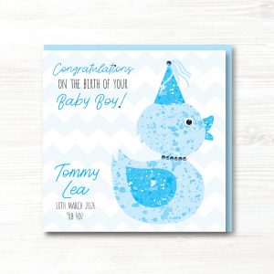 Personalised Handmade New Baby Boy Card