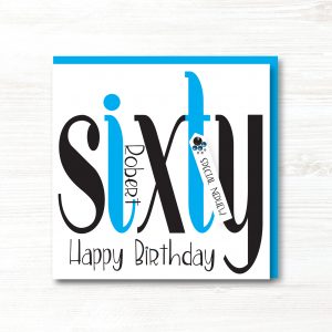 Personalised Handmade Male Birthday Card, 60th - Any Relation