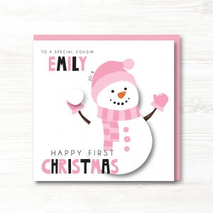 Personalised Girl's First Christmas Card - Any Relation