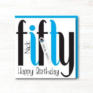 Personalised Handmade Male Birthday Card, 50th - Any Relation