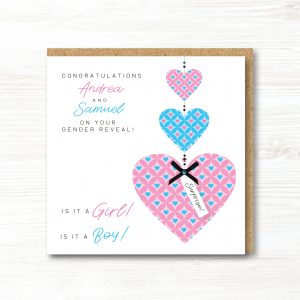 Personalised Handmade Gender Reveal Card