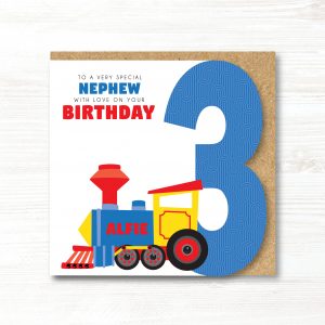 Personalised Handmade Train Boys Birthday Card 1st, 2nd, 3rd, 4th, 5th, 6th, 7th, 8th - Any Relation