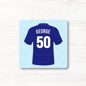 Personalised Football Shirt Coaster, Everton Colours