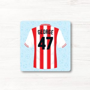 Personalised Football Shirt Coaster, Brentford Colours