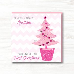 Personalised Girl's First Christmas Card - Any Relation