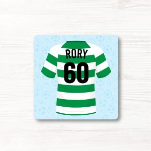 Personalised Football Shirt Coaster, Celtic Colours