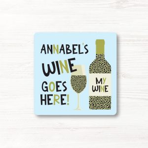 Personalised Funny Wine Drinks Coaster