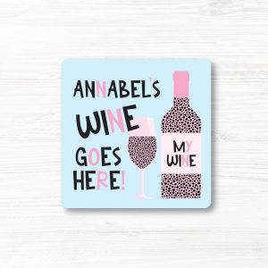 Personalised Funny Wine Drinks Coaster