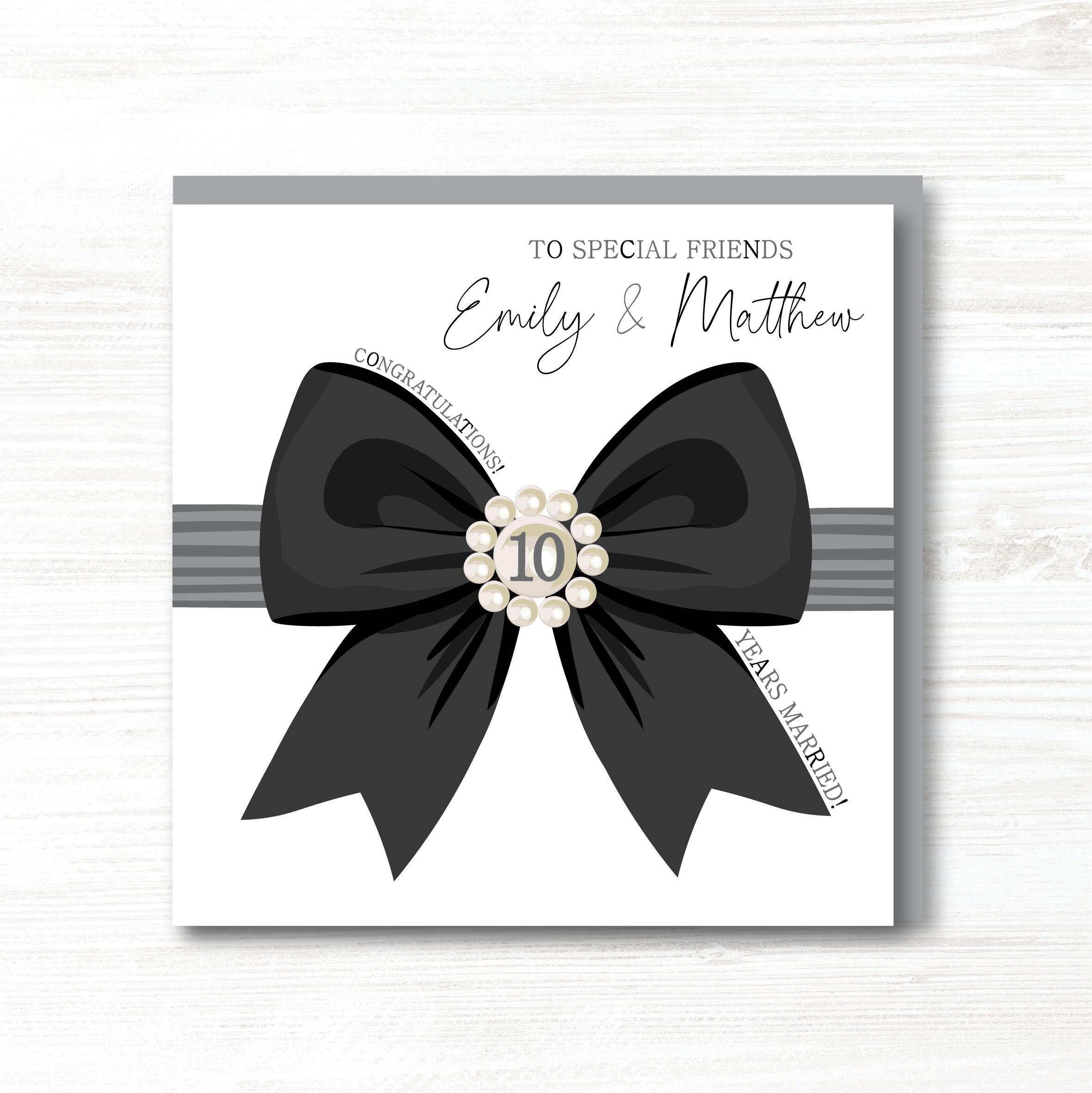 Personalised Tin 10th Wedding Anniversary Card - Any Relation