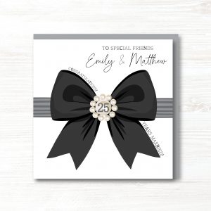 Personalised Silver 25th Wedding Anniversary Card - Any Relation