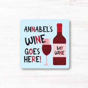Personalised Funny Wine Drinks Coaster