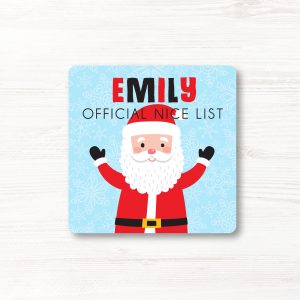 Personalised Children's Christmas Nice List Coaster