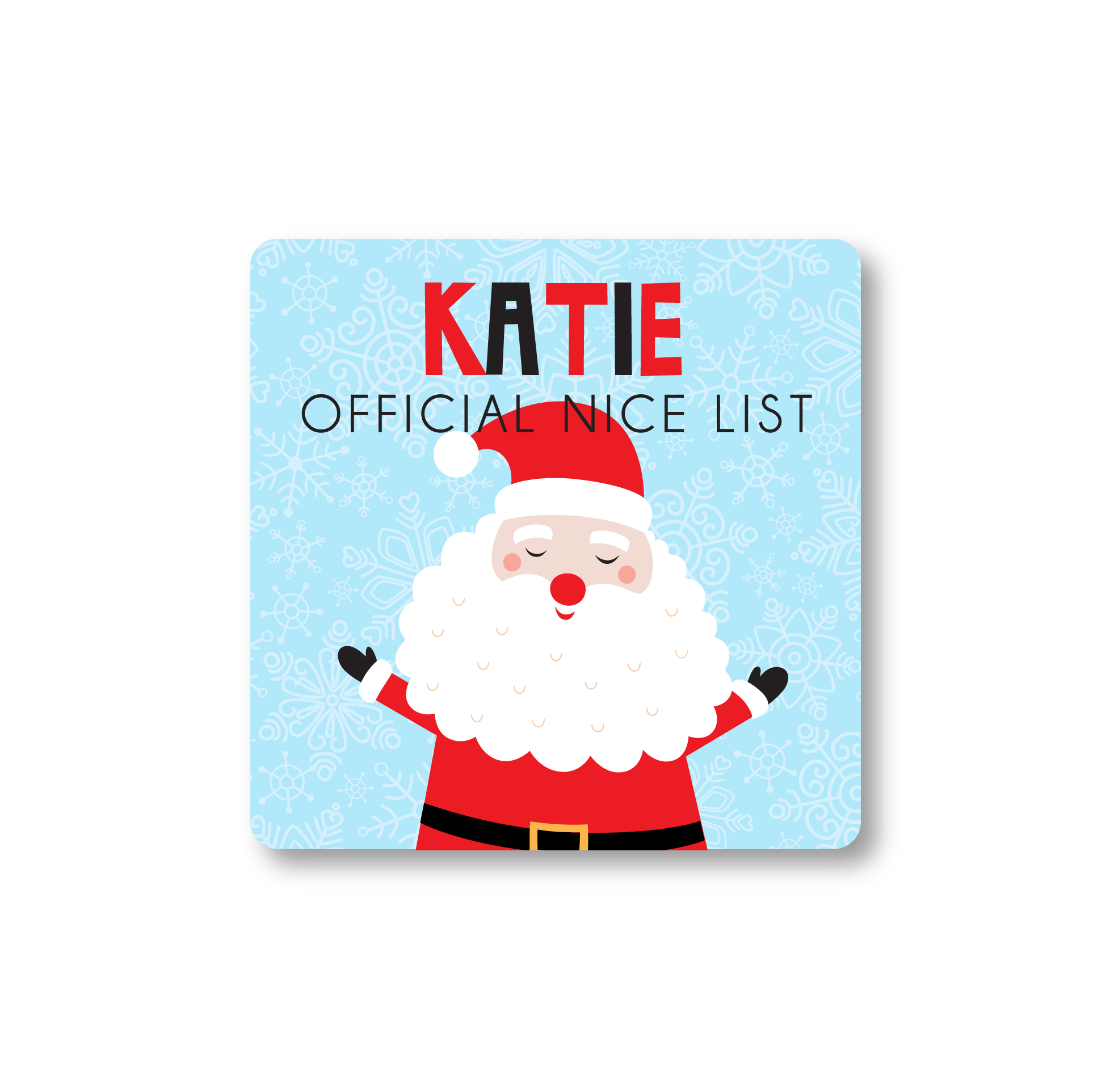 Personalised Children's Christmas Nice List Coaster - Image 2