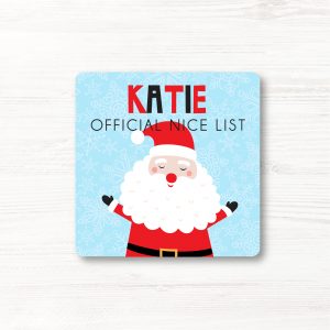Personalised Children's Christmas Nice List Coaster