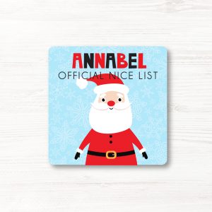Personalised Children's Christmas Nice List Coaster