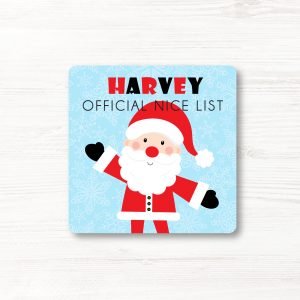 Personalised Children's Christmas Nice List Coaster