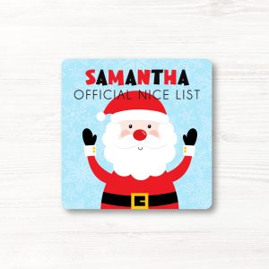 Personalised Children's Christmas Nice List Coaster