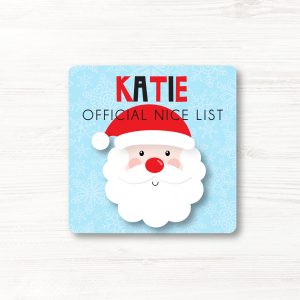 Personalised Children's Christmas Nice List Coaster