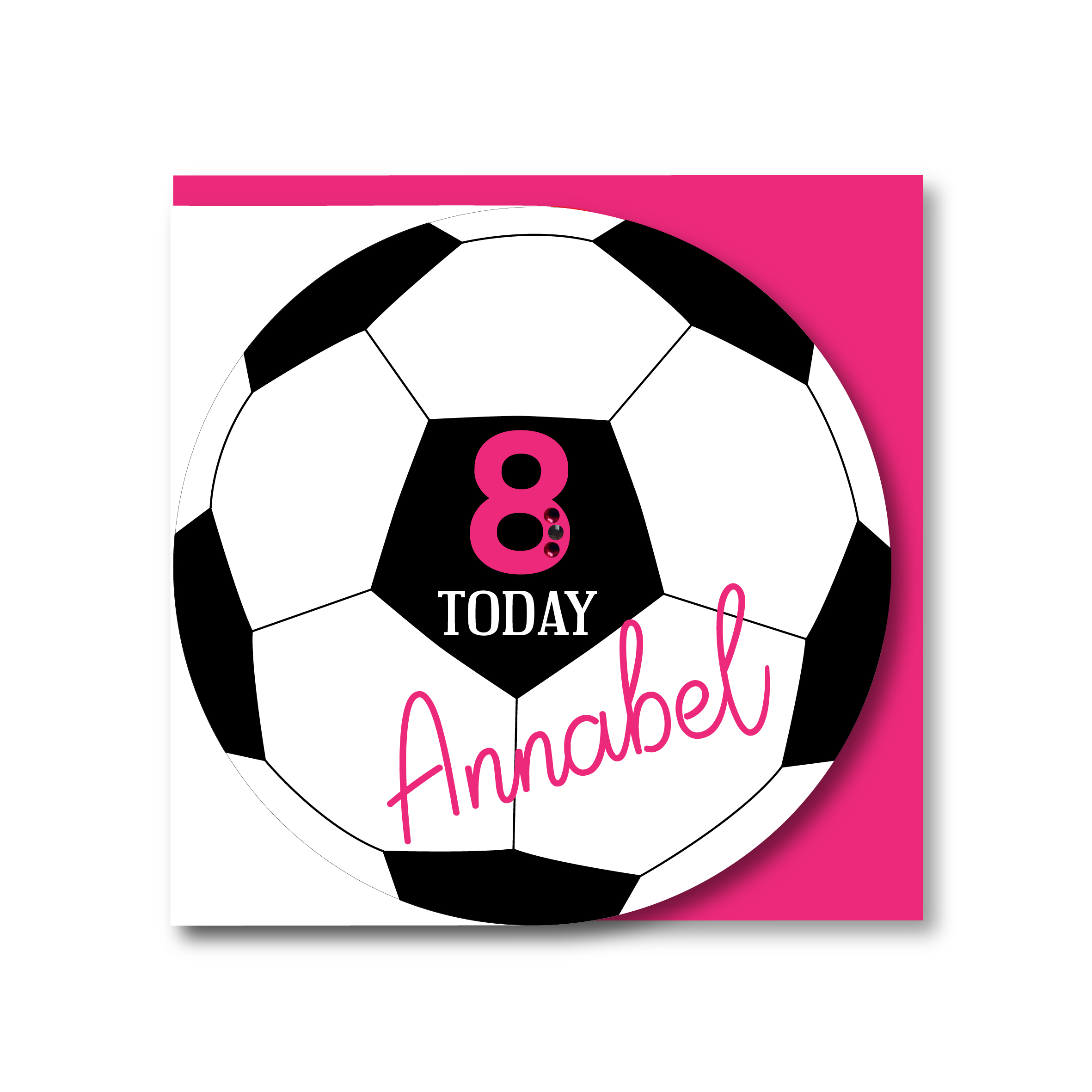 Personalised Handmade Girls Football Birthday Card, Any Age - Image 2
