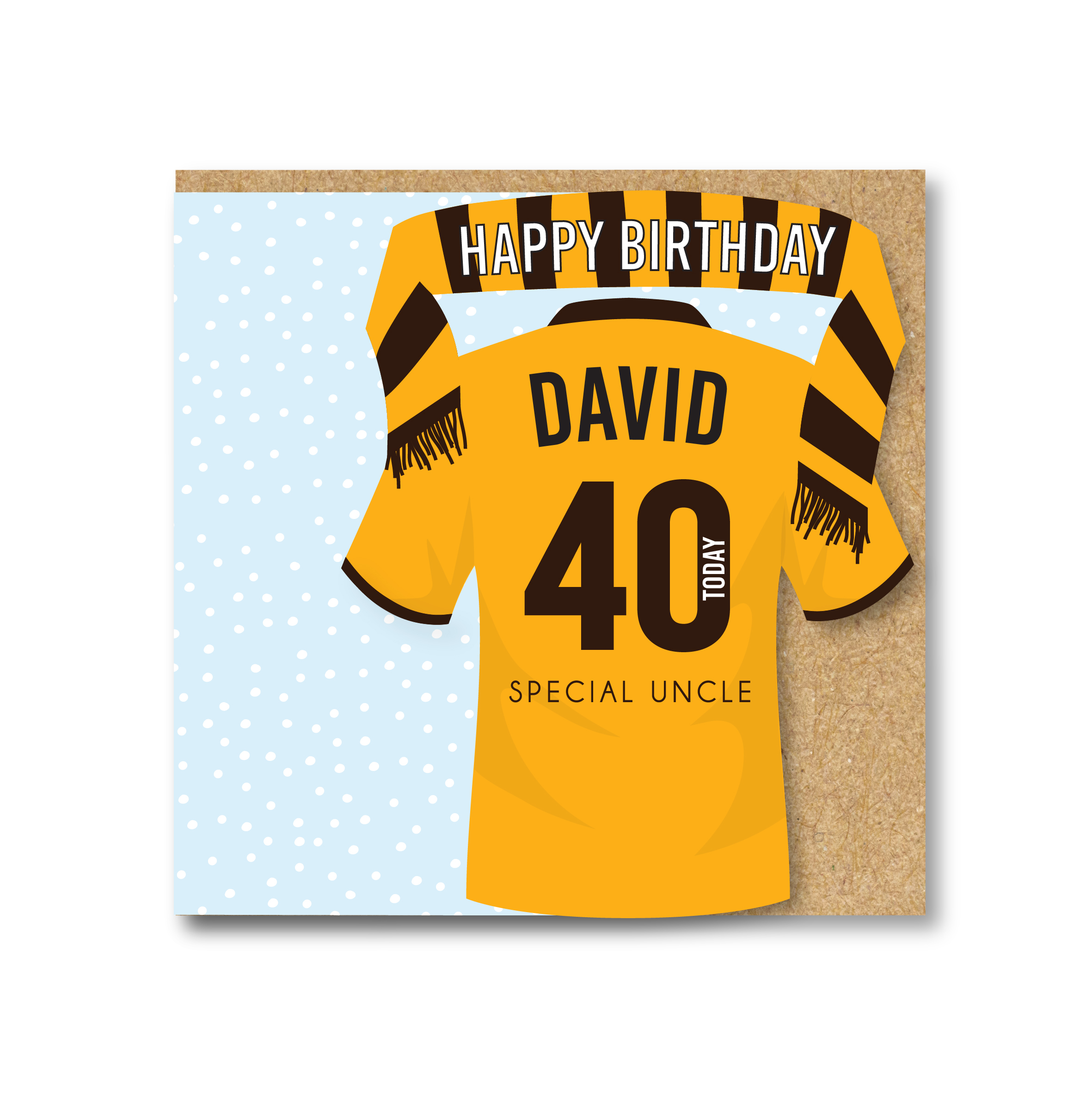 Personalised Handmade Football Birthday Card, Wolves Colours, Any Age, Any Relation - Image 2