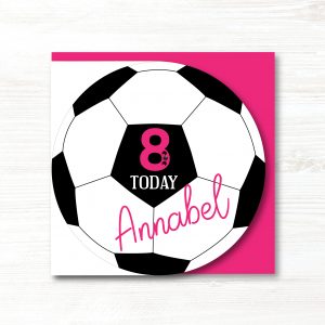 Personalised Handmade Girls Football Birthday Card, Any Age