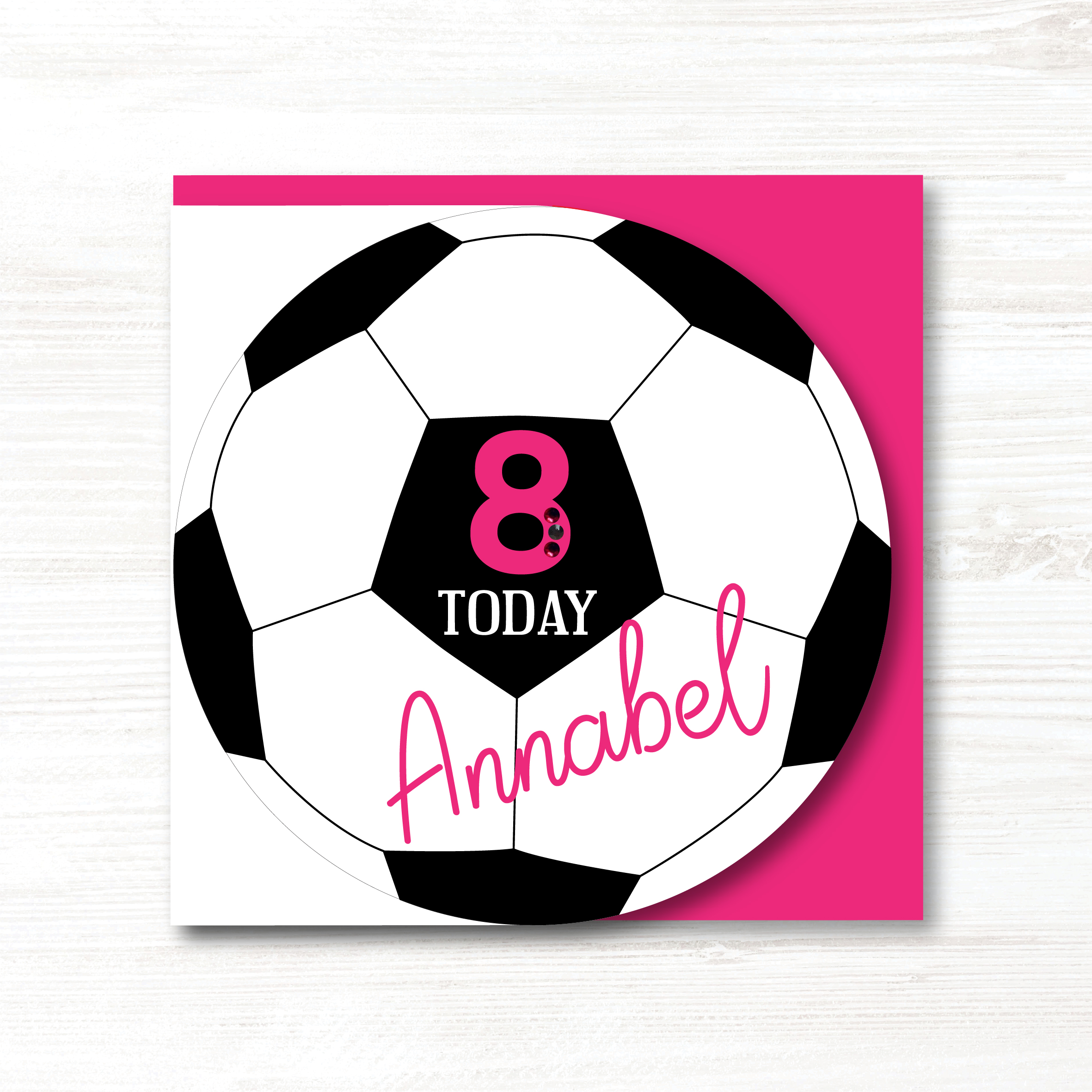Personalised Handmade Girls Football Birthday Card, Any Age