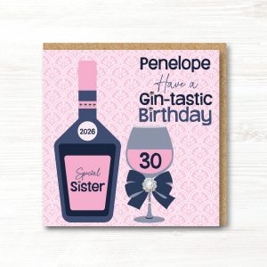 Personalised Handmade Gin Birthday Card - Any Relation