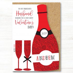 A5 Personalised Handmade Valentine's Day Card, Wife, Husband, Girlfriend, Boyfriend