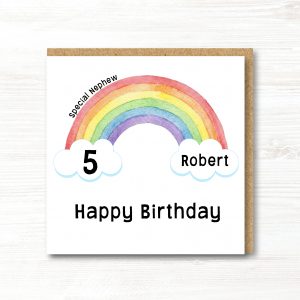 Personalised Rainbow Birthday Card - Any Age - Any Relation
