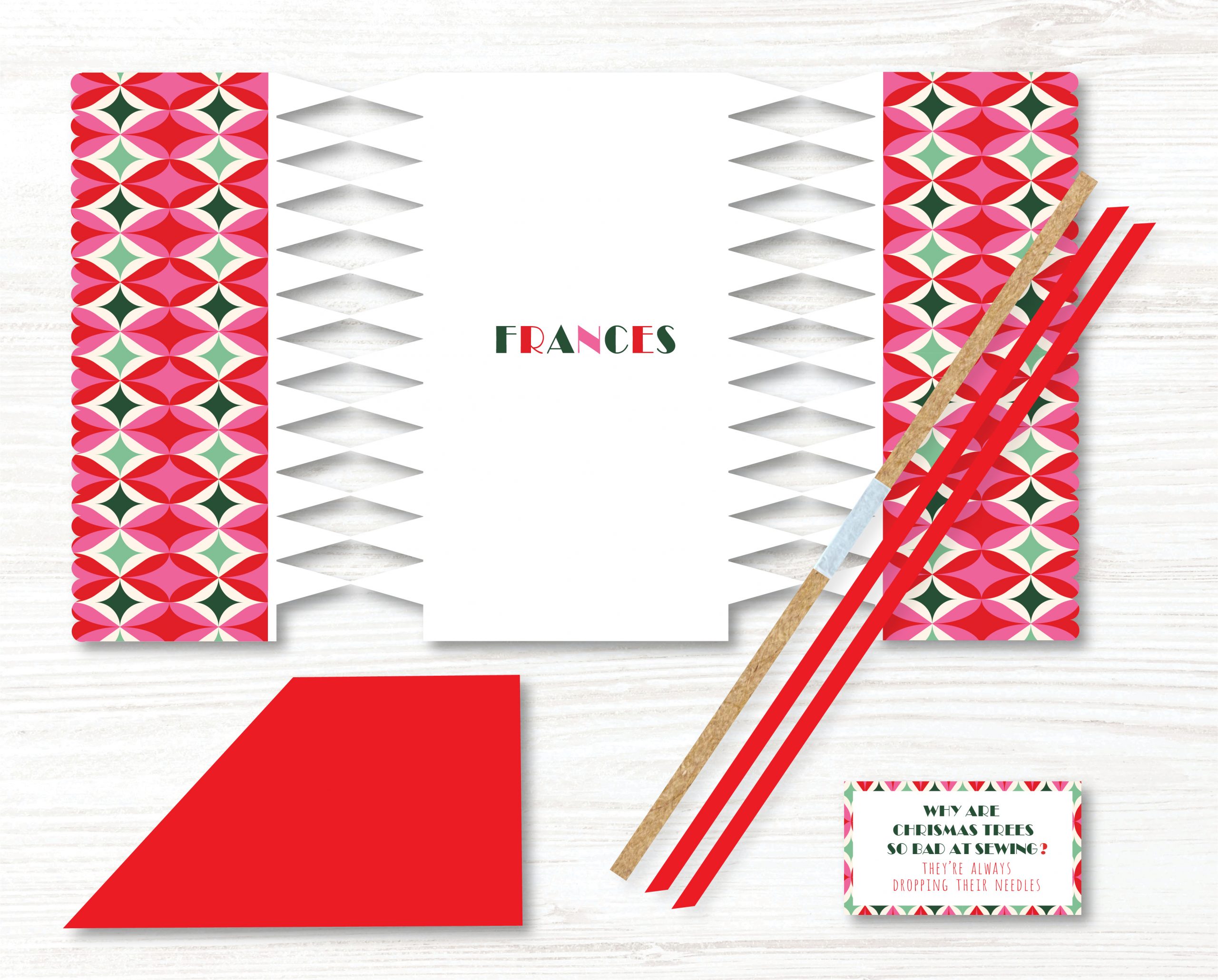 1 x Personalised Handmade Christmas Crackers, DIY Cracker, Christmas Decoration