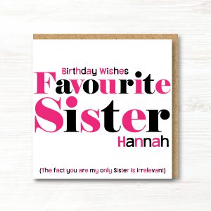 Personalised Sister Birthday Card