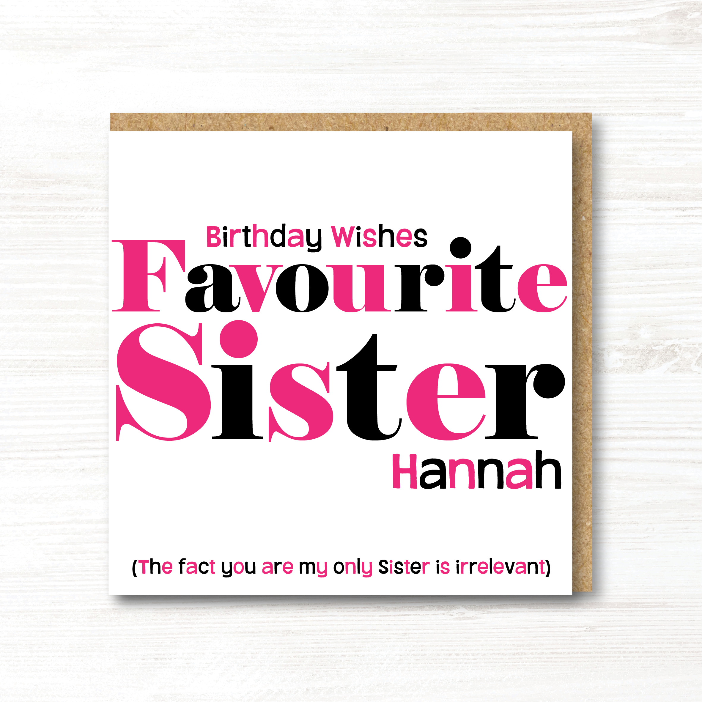 Personalised Sister Birthday Card