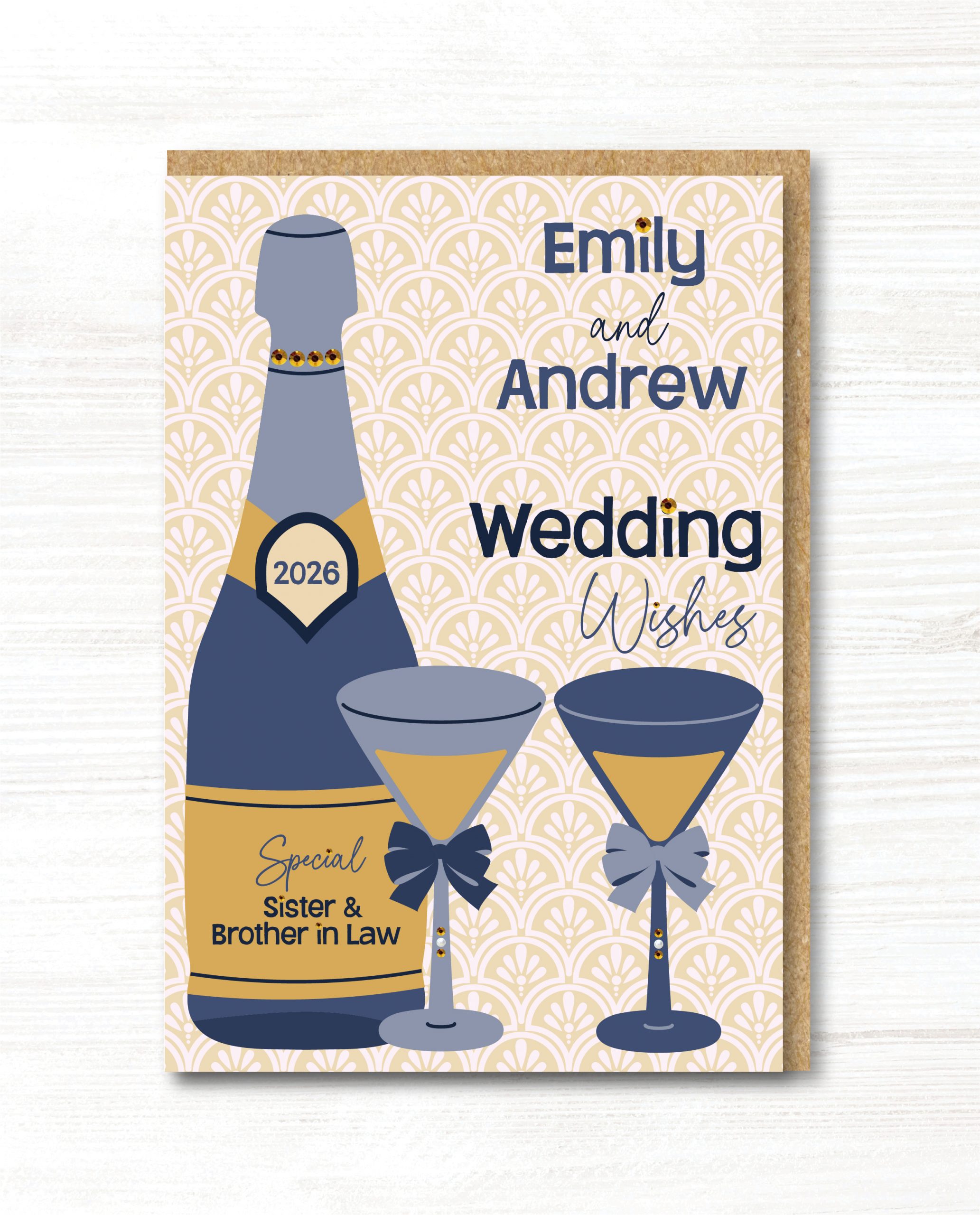 A5 Personalised Handmade Wedding Day Card - Any Relation