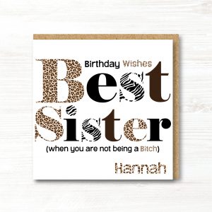 Personalised Sister Birthday Card, Best Sister