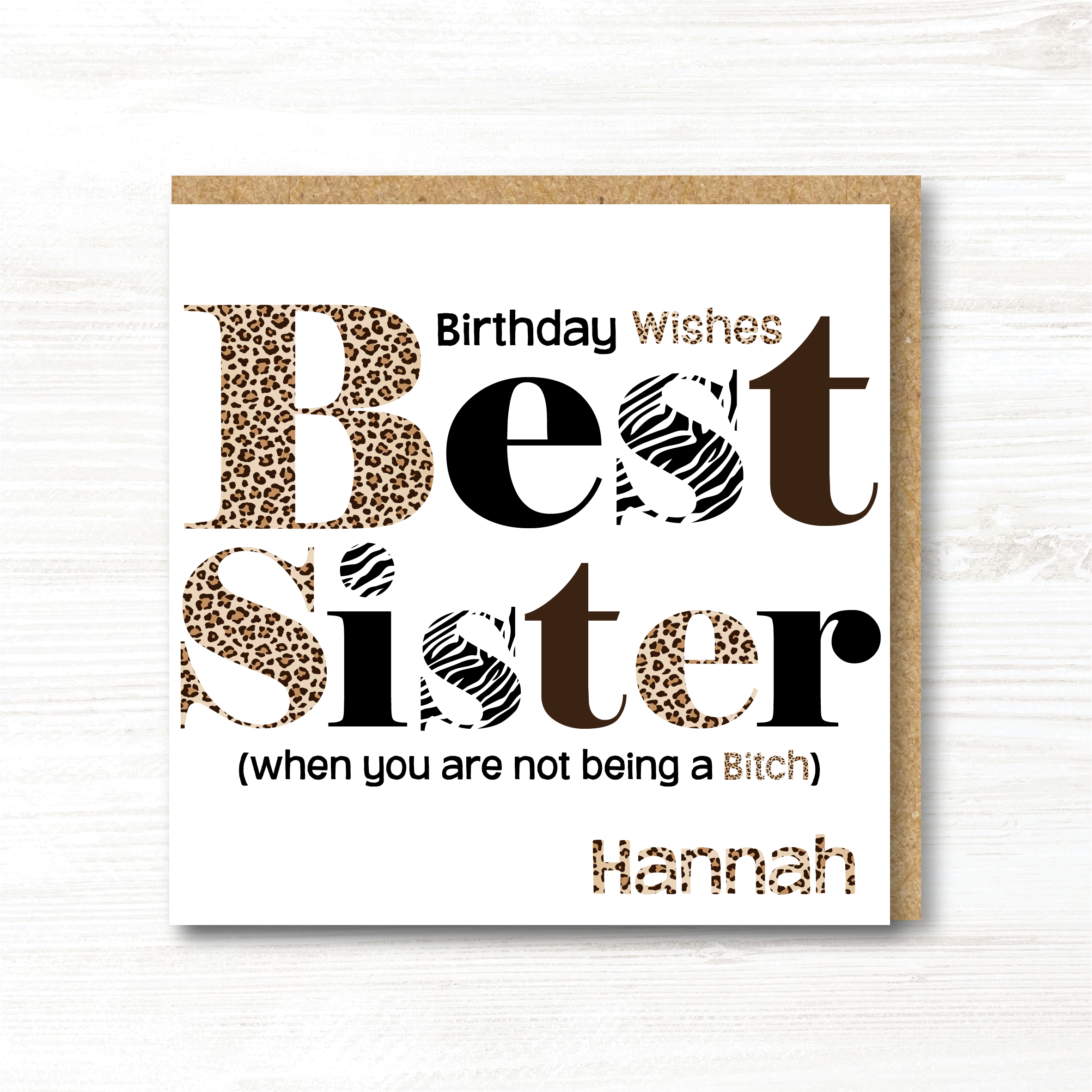 Personalised Sister Birthday Card, Best Sister