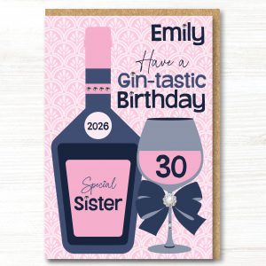 A5 Personalised Handmade Gin Birthday Card - Any Relation