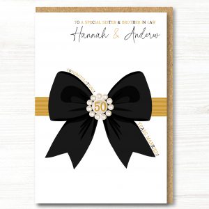 A5 Personalised Golden 50th Wedding Anniversary Card - Any Relation